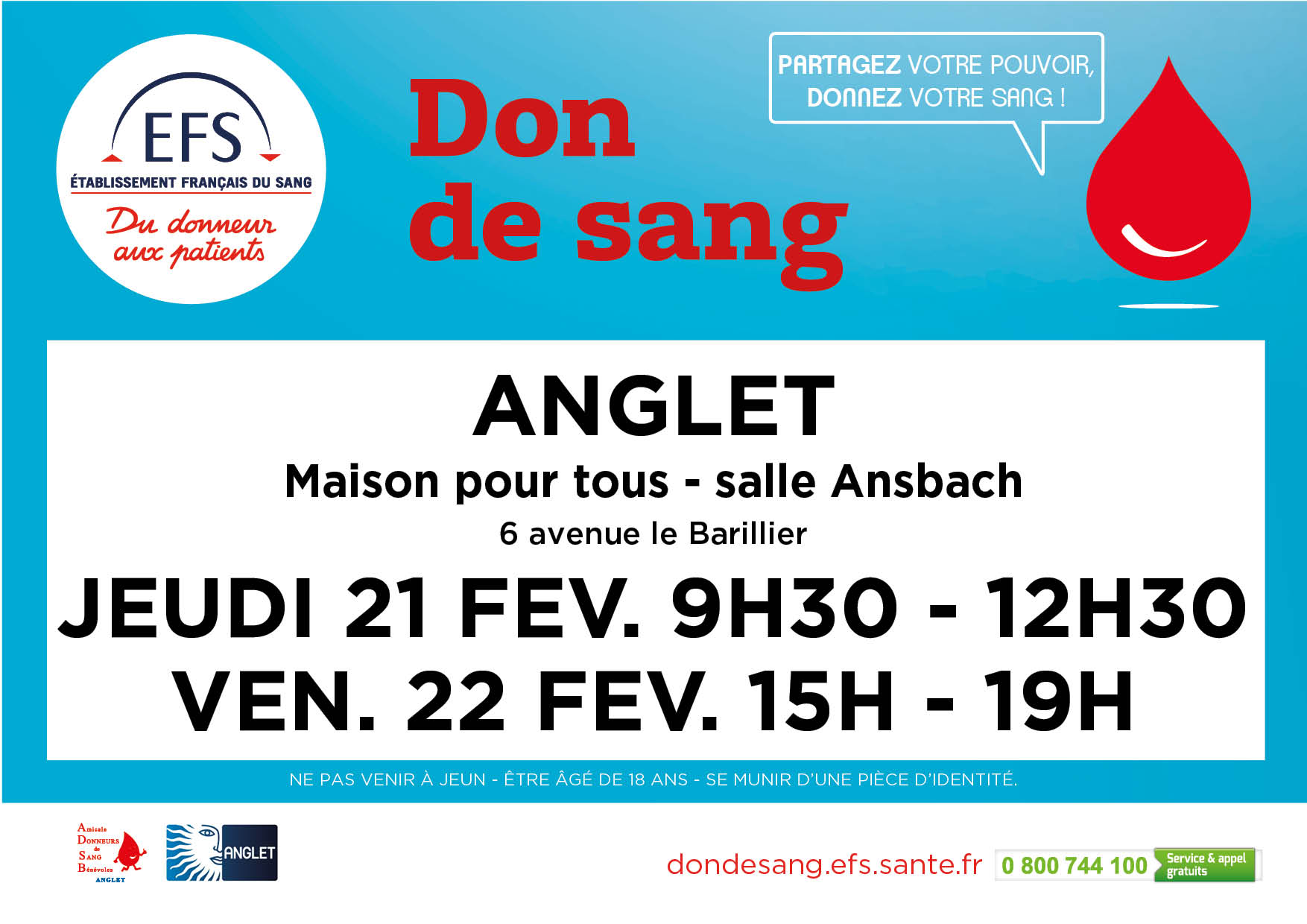 DON DE SANG - MAISON POUR TOUS - ANGLET
