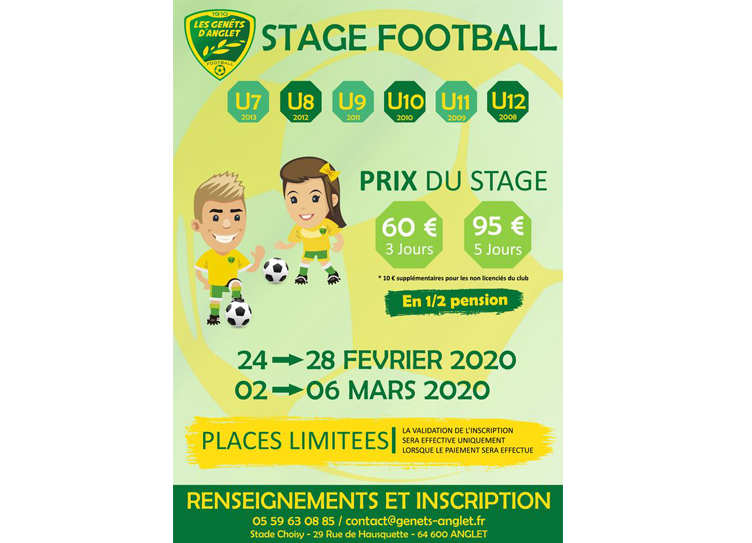 STAGES DE FOOTBALL - VACANCES DE FEVRIER