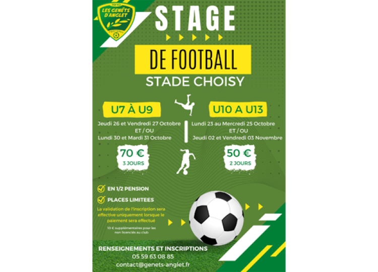 STAGE DE FOOTBALL - OCTOBRE / NOVEMBRE 2023