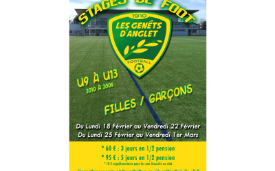 STAGES DE FOOTBALL - FEVRIER 