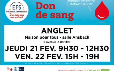 DON DE SANG - MAISON POUR TOUS - ANGLET