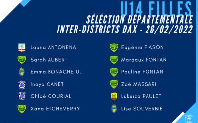 U14 FEMININES SELECTION INTER DISTRICTS