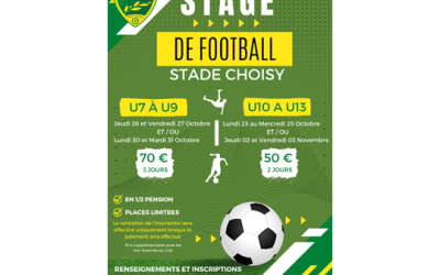 STAGE DE FOOTBALL - OCTOBRE / NOVEMBRE 2023